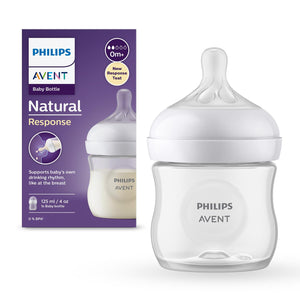 Philips AventNatural Response Baby Feeding Bottle - 125Ml with packaging on a white background