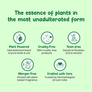 Green background with icons and text highlighting plant-based, cruelty-free, toxin-free, allergen-free, and dermatologist-trusted product features. MotherSparsh Laundry Detergent 200mlx2 ( Buy 1 Get 1) go littles product image 5