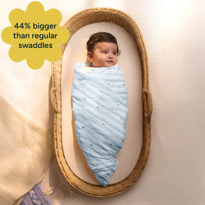 Nintara Baby Muslin Baby Swaddle All Heart 47" x 47" Extra Large at Go Littles product image 4