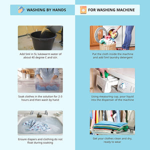 Step-by-step guide on washing clothes by hand and using a washing machine. Pigeon Baby Laundry Detergent Liquid 600ml go littles main image 5
