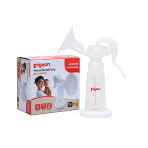Pigeon manual breast pump with packaging on a white background. Pigeon Breast Pump Basic Edition go littles product main image