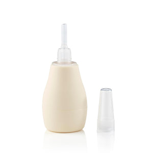 Beige bottle with a clear cap on a white background. Pigeon Nose Cleaner go littles product image 6