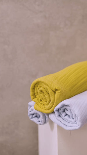 Nintara Baby Muslin Hooded Towel 38" X 38" Butterscotch at Go Littles product Video