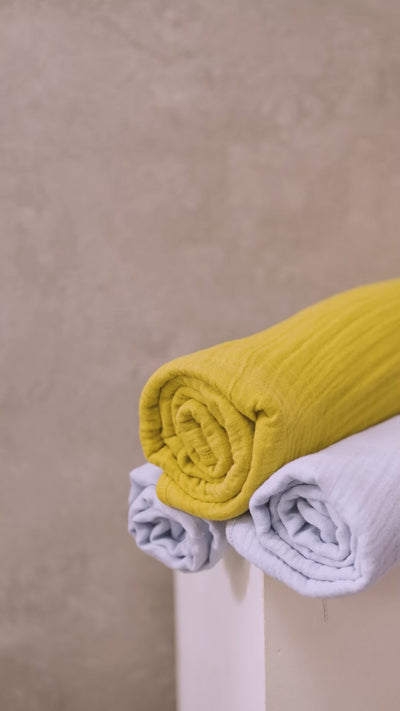 Nintara Baby Muslin Hooded Towel 38" X 38" Butterscotch at Go Littles product Video